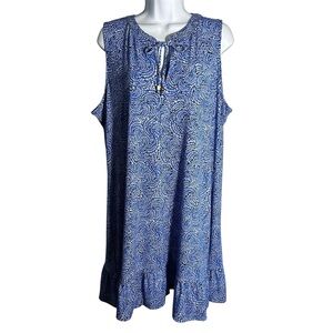 MICHAEL Michael Kors knee length casual blue paisley dress women’s XL